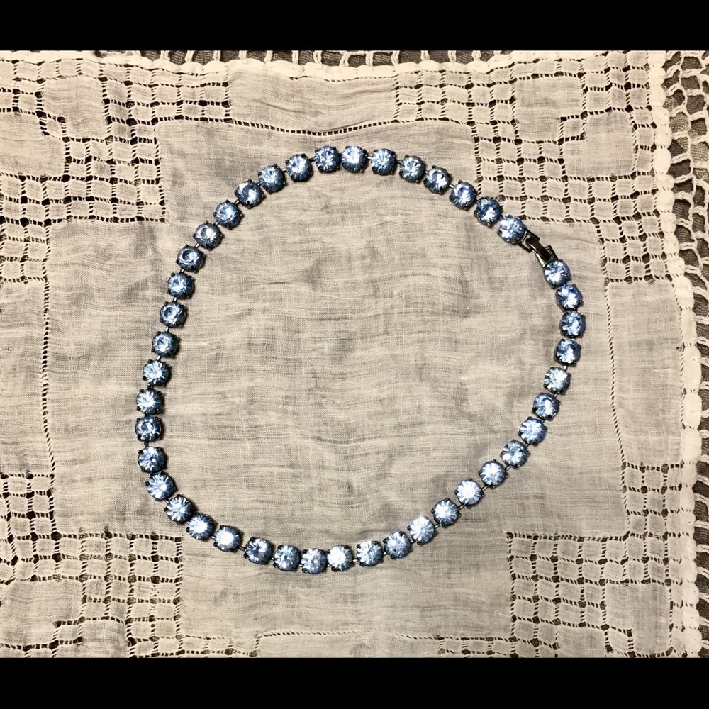 Light blue rhinestone necklace
